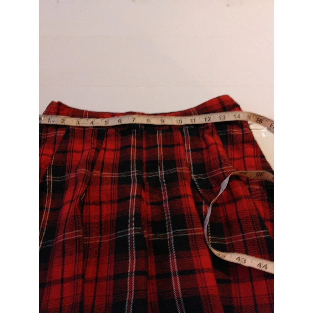 Womens Pleated Plaid Mini Skirt 8 Y2K Grunge Punk Preppy Academia 90s Mall Goth